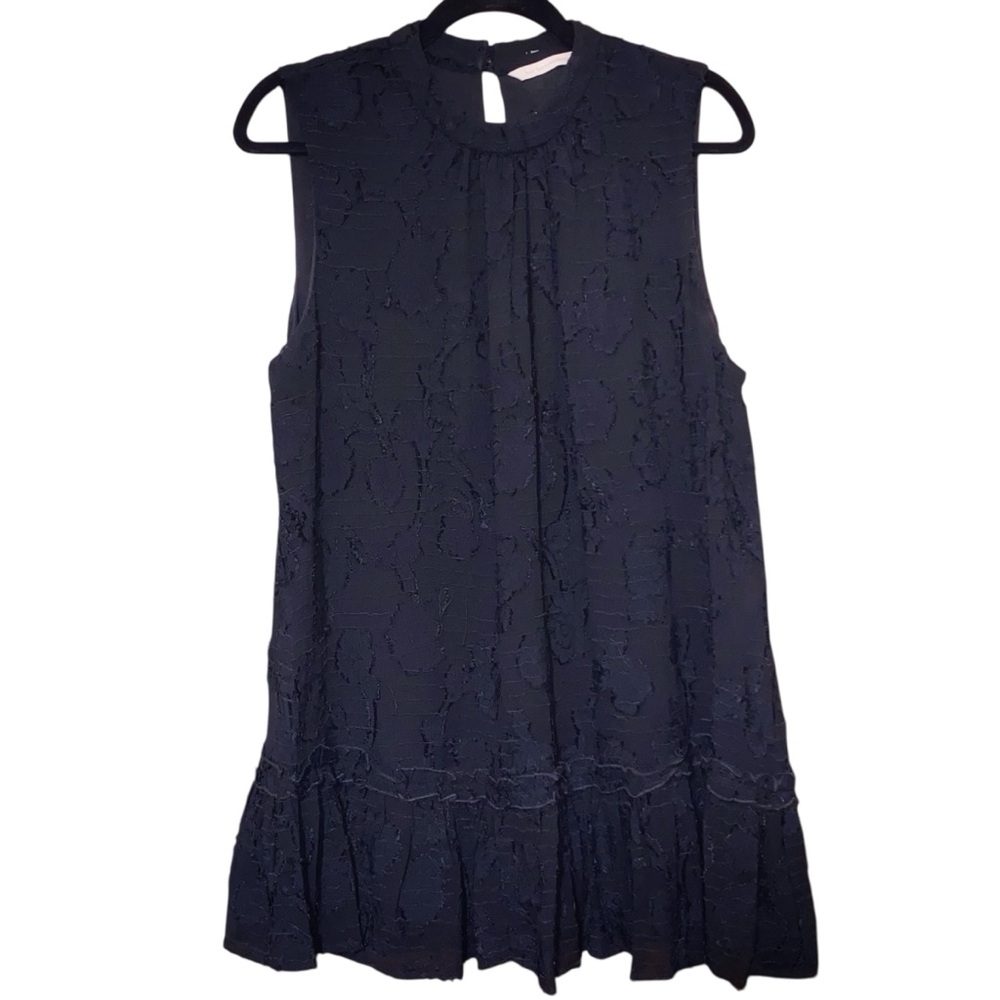 Soft Surroundings Sleeveless Mock Neck Long Line Tunic Blouse Black Medium 2DU17